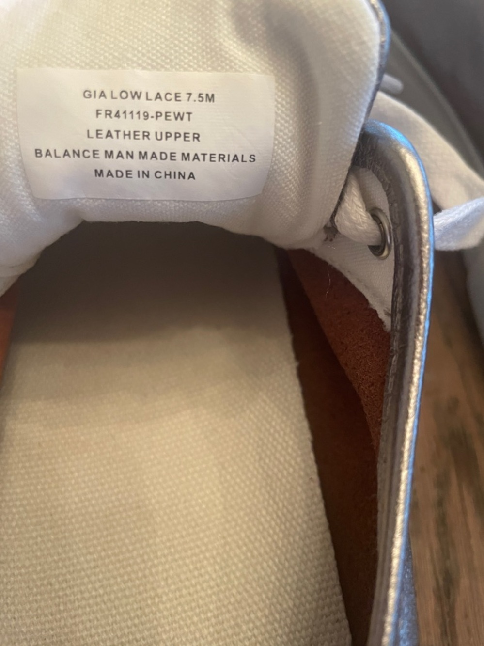 FRYE Gia Low Lace Leather Sneaker New with Tags. 7.5 
Pewter - Picture 8 of 8